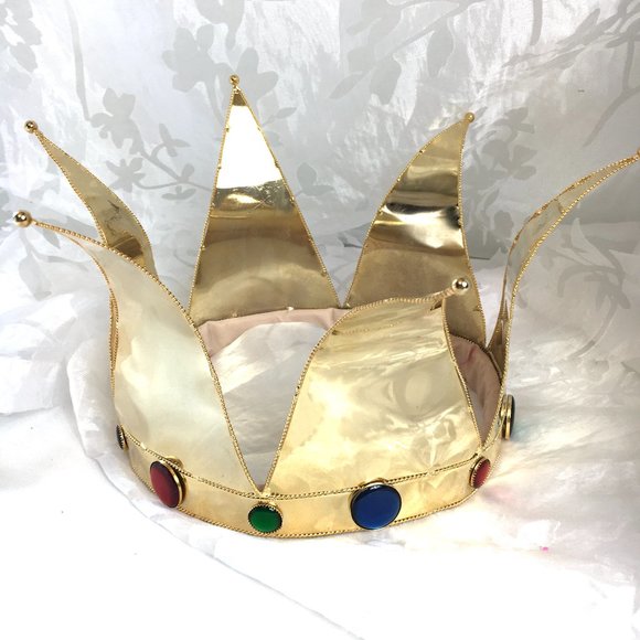 King's Crown  or Jester Metal Crown with jewels NOS NWOT - Picture 1 of 9